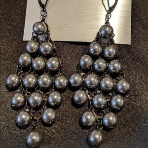 Apt 9 Gray Faux Pearl Long Dangle Earrings